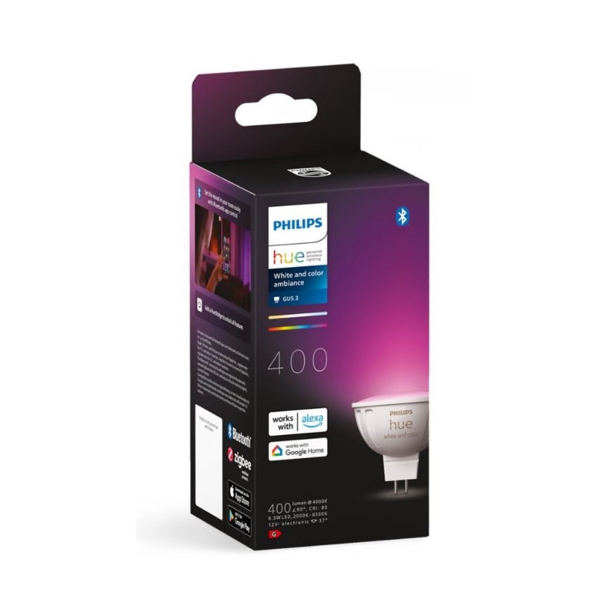 Lampadina LED RGBW dimmerabile Philips Hue White And Color Ambiance GU5,3/MR16/6,3W/12V 2000-6500K
