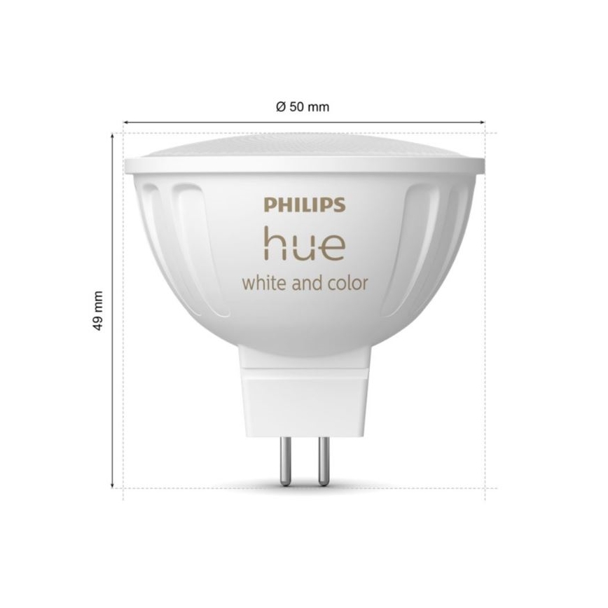 Lampadina LED RGBW dimmerabile Philips Hue White And Color Ambiance GU5,3/MR16/6,3W/12V 2000-6500K
