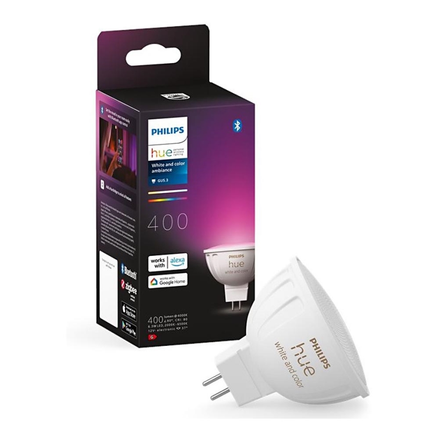 Lampadina LED RGBW dimmerabile Philips Hue White And Color Ambiance GU5,3/MR16/6,3W/12V 2000-6500K