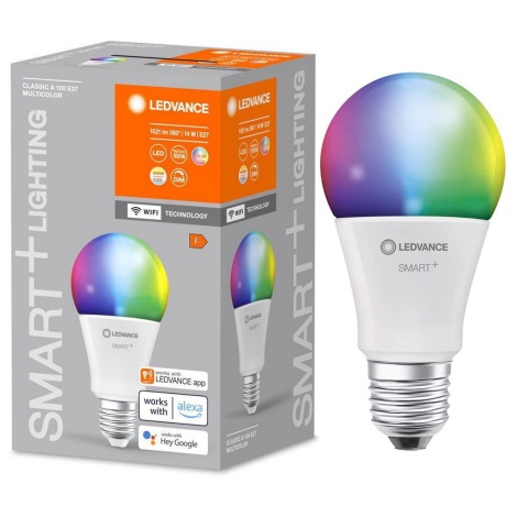 Lampadina LED RGBW dimmerabile SMART+ E27/14W/230V 2700-6500K Wi-Fi - Ledvance