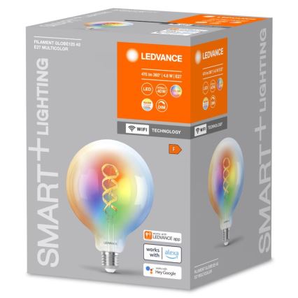 Lampadina LED RGBW dimmerabile SMART+ FILAMENT E27/4,8W/230V 2700-6500K Wi-Fi - Ledvance