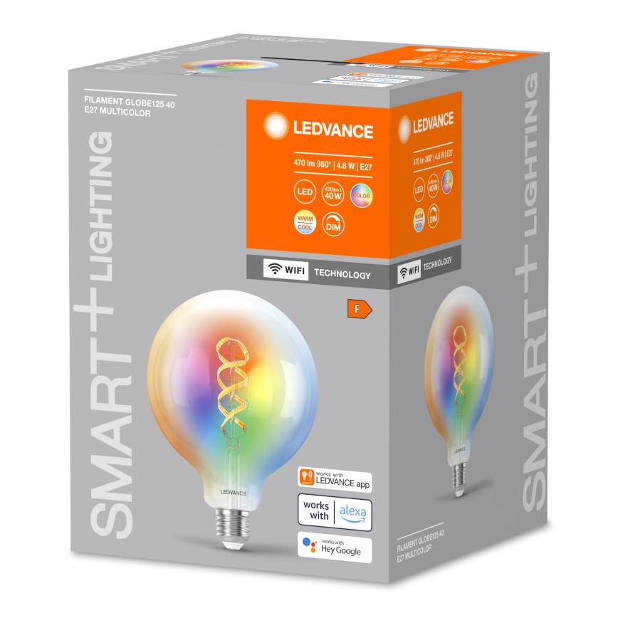 Lampadina dimmerabile LED RGBW SMART+ FILAMENTO E27/4,8W/230V 2700-6500K Wi-Fi - Ledvance