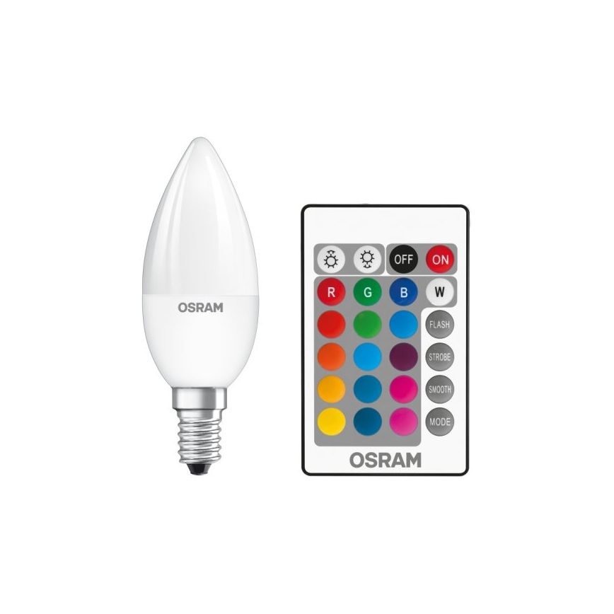 Lampadina LED RGBW dimmerabile STAR E14/4,5W/230V 2700K + telecomando – Osram