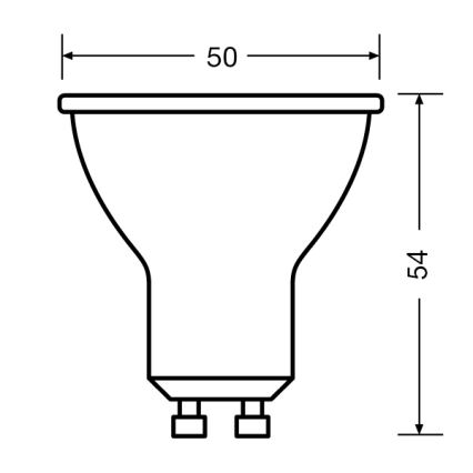 Lampadina LED riflettore PAR16 GU10/4,5W/230V 4000K 36° - Ledvance
