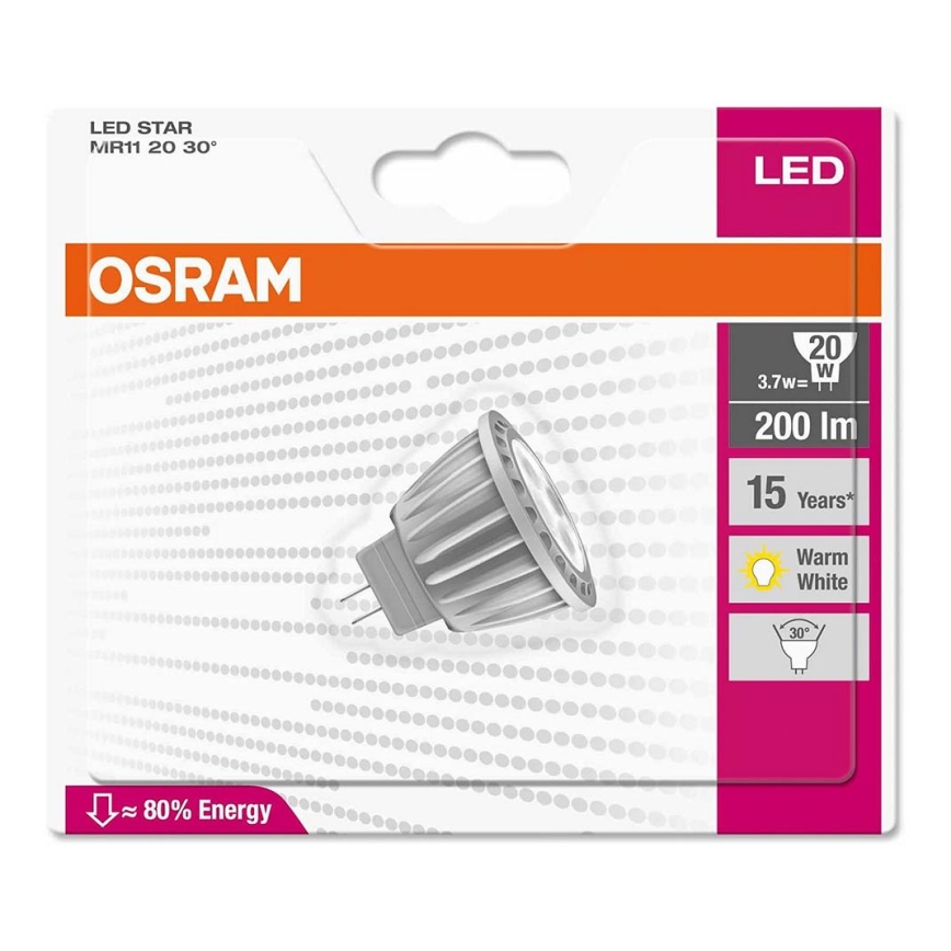 Lampadina LED STAR MR11 GU4/3,7W/12V 2700K - Osram