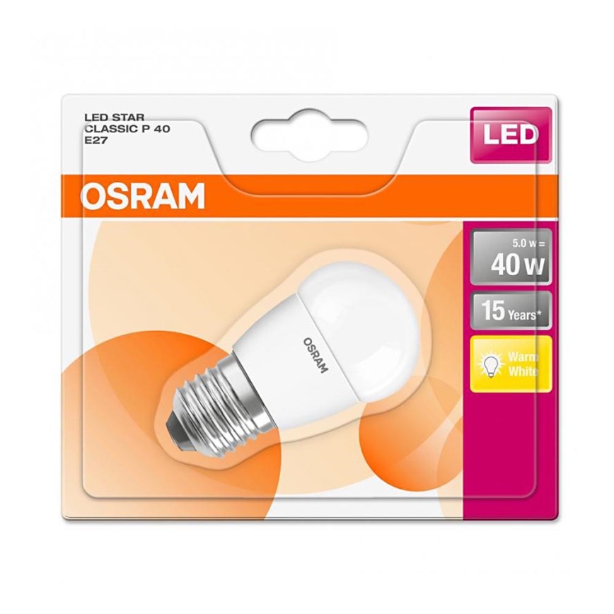 Lampadina LED STAR P40 E27/5W/230V 2700K - Osram