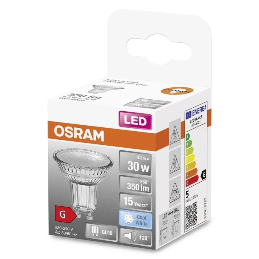 Lampadina LED STAR PAR16 GU10/4,3W/230V 4000K 120° - Osram