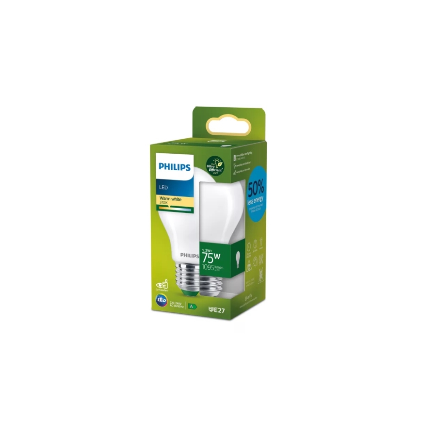 Lampadina LED ULTRAEFFICIENT Philips A60 E27/5,2W/230V 2700K