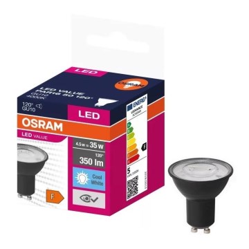 Lampadina LED VALUE PAR16 GU10/4,5W/230V 4000K 120° nero - Osram