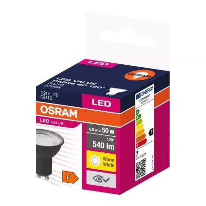 Lampadina LED VALUE PAR16 GU10/6,9W/230V 2700K 120° nero - Osram
