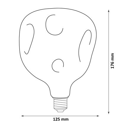 Lampadina LED VINTAGE a filamento G125 E27/2,4W/230V 1800K