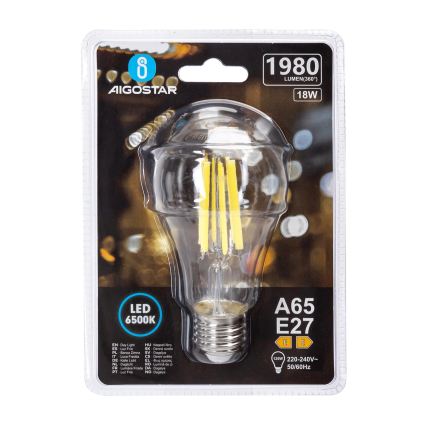 Lampadina LED VINTAGE A65 E27/18W/230V 6500K - Aigostar