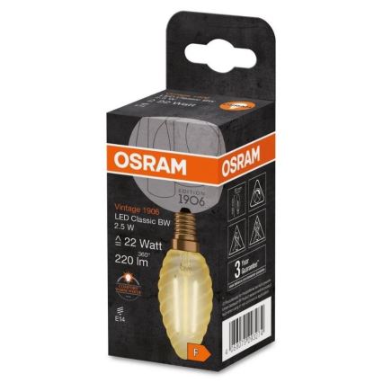 Lampadina LED VINTAGE E14/2,5W/230V 2400K - Osram