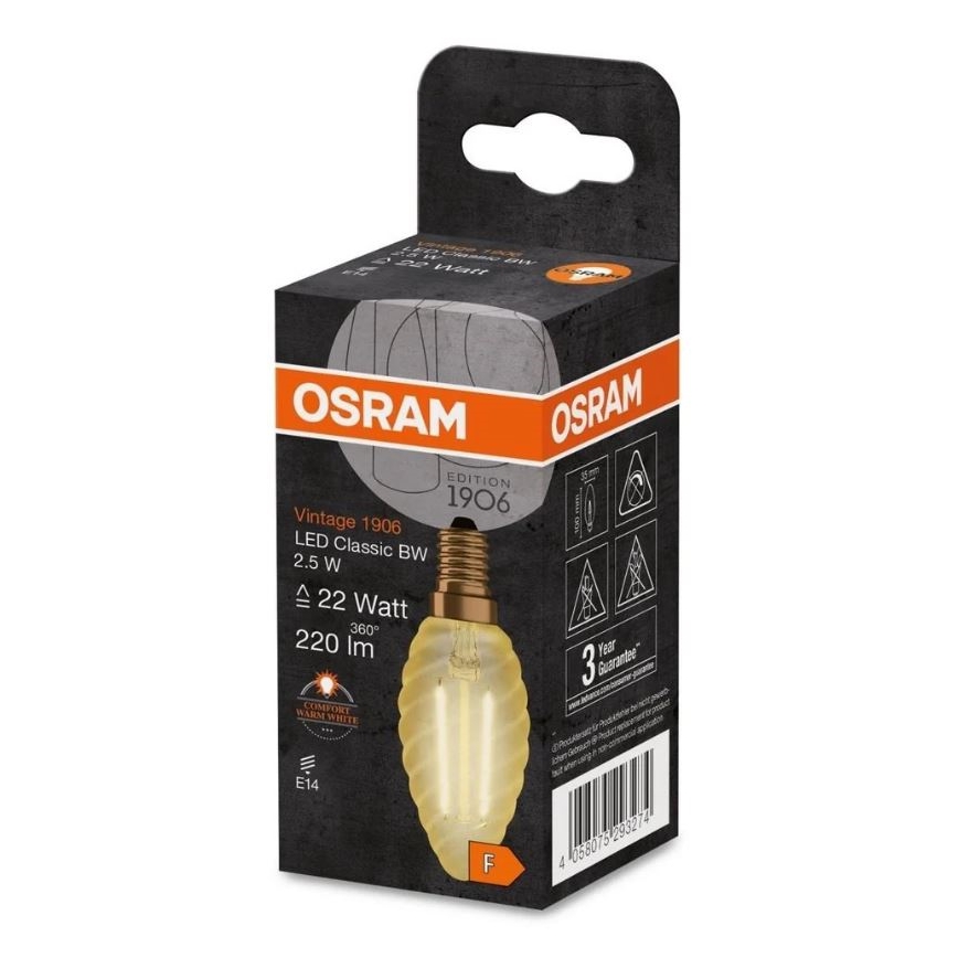 Lampadina LED VINTAGE E14/2,5W/230V 2400K - Osram