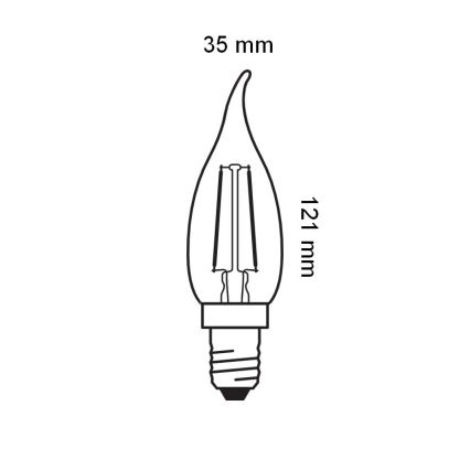 Lampadina LED VINTAGE FILAMENT E14/1,5W/230V 2400K - Osram