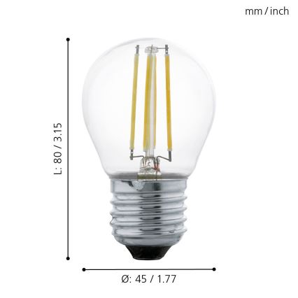 Lampadina LED VINTAGE G45 E27/4W/230V 2700K - Eglo 11762