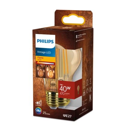 Lampadina LED VINTAGE Philips A60 E27/7W/230V 1800K