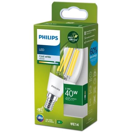 Lampadina LED VINTAGE Philips B35 E14/2,3W/230V 4000K