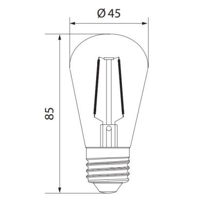 Lampadina LED VINTAGE ST45 E27/2W/230V 3000K -  Brilagi
