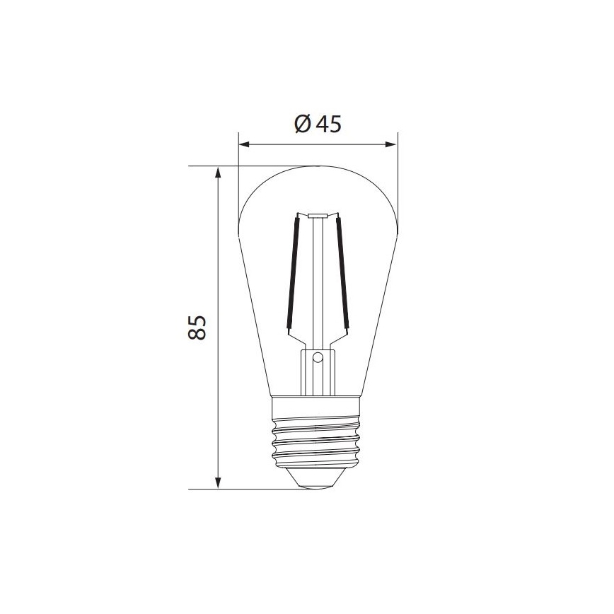Lampadina LED VINTAGE ST45 E27/2W/230V 3000K -  Brilagi