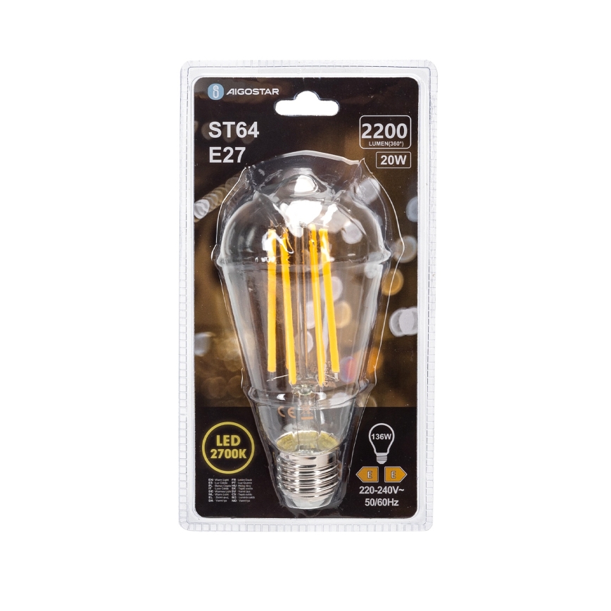 Lampadina LED VINTAGE ST64 E27/20W/230V 2700K - Aigostar
