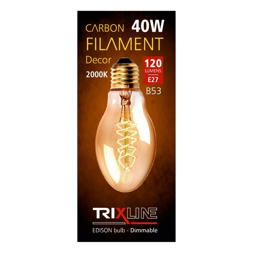 Lampadina pesante decorativa dimmerabile VINTAGE B53 E27/40W/230V 2000K