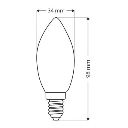 Lampadina tecnica C35 E14/40W/230V 2700K