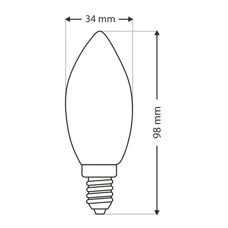 Lampadina tecnica C35 E14/40W/230V 2700K