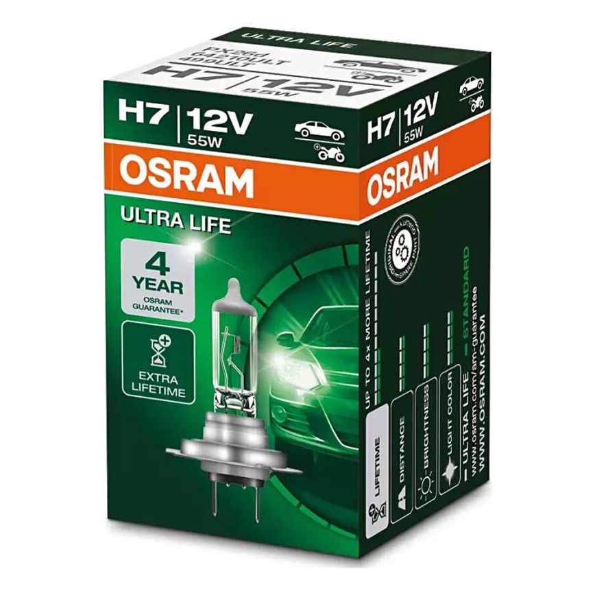 Lampadine auto ULTRA LIFE H7 PX26d/55W/12V - Osram