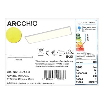 Lampenwelt - Lampada da soffitto dimmerabile a LED BLAAN LED/50W/230V con telecomando