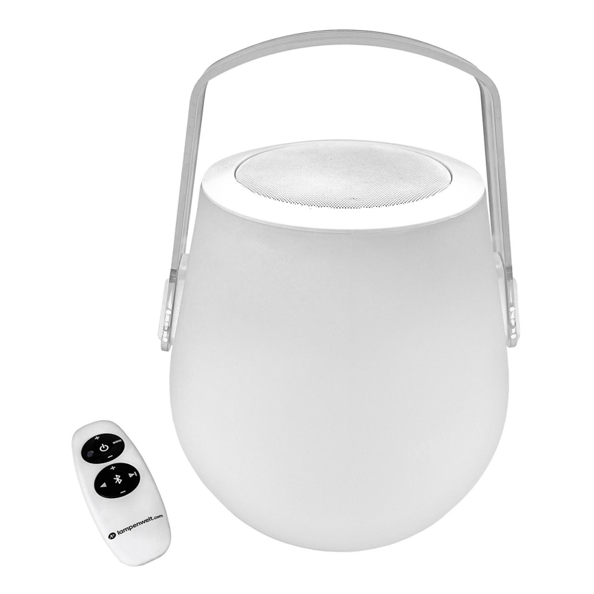 Lampenwelt - Lampada da tavolo LED RGB dimmerabile con altoparlante LED/3W/3,7V Bluetooth 2000 mAh IP44 + telecomando