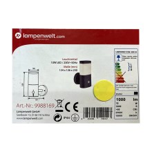 Lampenwelt - Lampada LED da esterno con sensore LED/10W/230V IP44