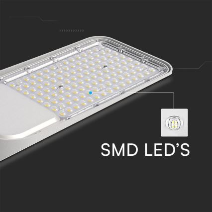 Lampione stradale LED con sensore crepuscolare CHIP SAMSUNG LED/100W/230V 4000K IP65 grigio