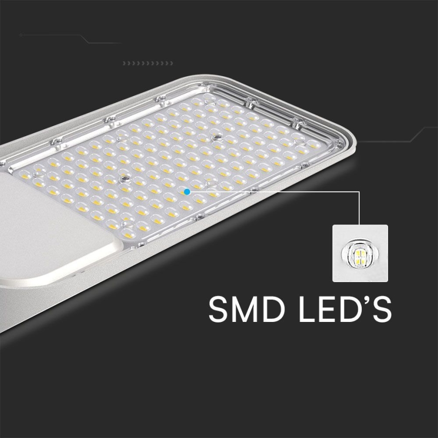 Lampione stradale LED con sensore crepuscolare CHIP SAMSUNG LED/100W/230V 4000K IP65 grigio