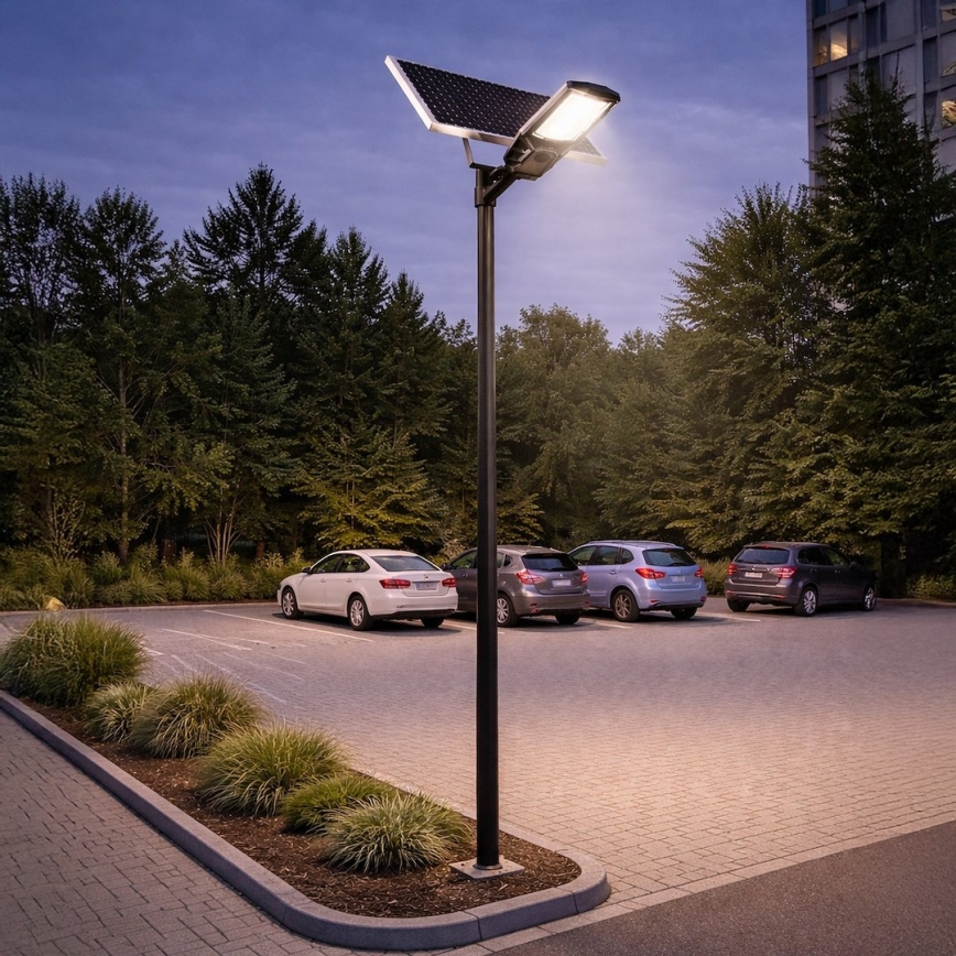 Lampione stradale LED dimmerabile con sensore e pannello solare KOBRA LED/400W/3,2V 24000 mAh IP65 antracite + telecomando