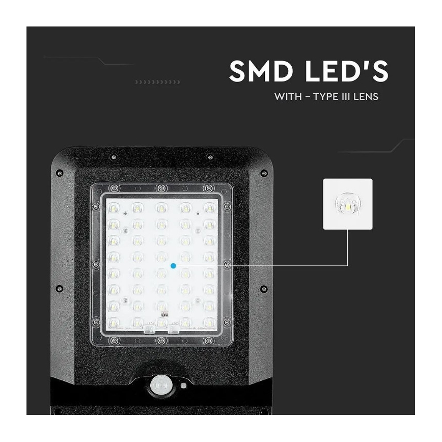 Lampione solare a LED con sensore LED/15W/7,4V 4000K IP65 10800 mAh