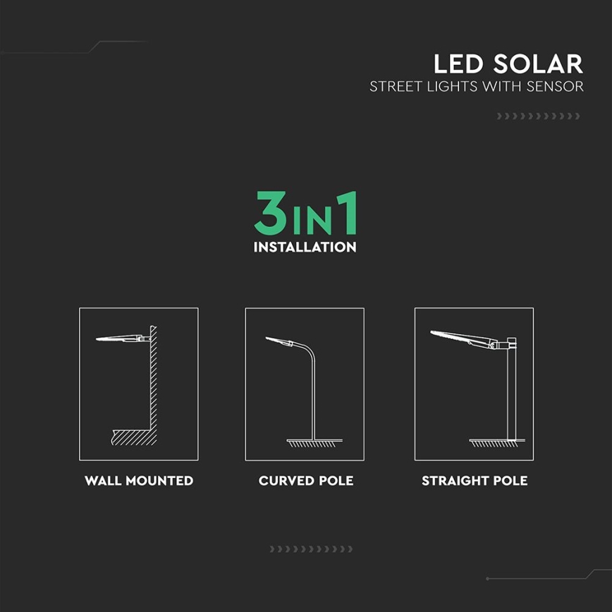 Lampione solare da strada con sensore LED/20W/7,4V IP65 5400 mAh
