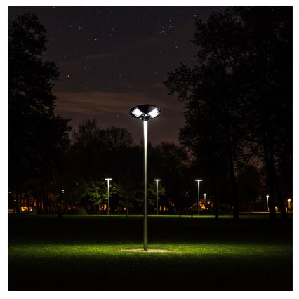 Lampione solare dimmerabile a LED con sensore LED/15W/6V 11000 mAh 6500K IP65 nero + telecomando