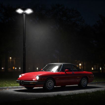 Lampione solare dimmerabile a LED con sensore LED/15W/6V 11000 mAh 6500K IP65 nero + telecomando