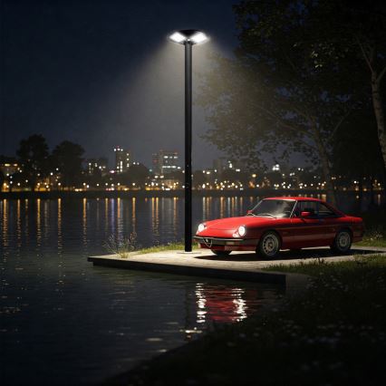 Lampione solare dimmerabile a LED con sensore LED/15W/6V 11000 mAh 6500K IP65 nero + telecomando