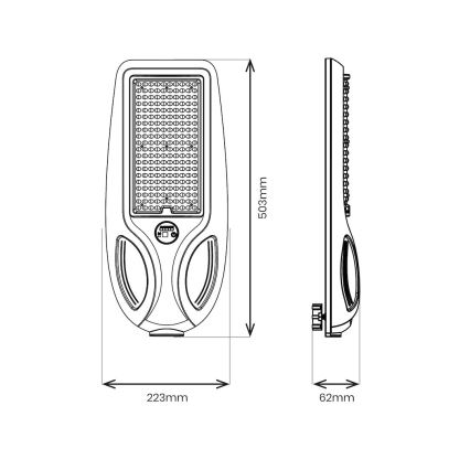 Lampada stradale solare LED dimmerabile con sensore VENICE LED/100W/3,2V 6000 mAh IP65 nero + telecomando