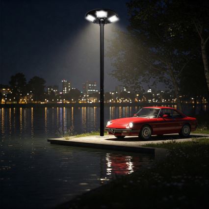 Lampione solare stradale LED a intensità regolabile con sensore 22W/6V 18000 mAh 6500K IP65 nero + telecomando