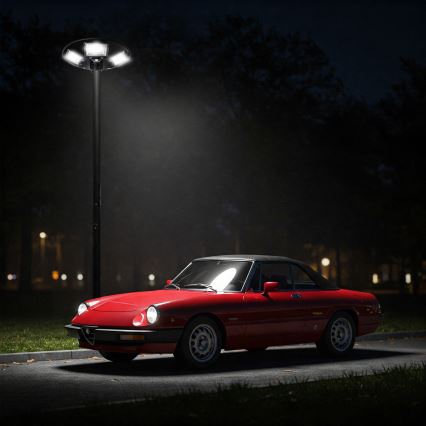 Lampione solare stradale LED a intensità regolabile con sensore 22W/6V 18000 mAh 6500K IP65 nero + telecomando