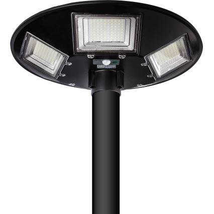 Lampione solare stradale LED a intensità regolabile con sensore 22W/6V 18000 mAh 6500K IP65 nero + telecomando