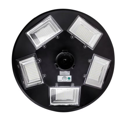 Lampione solare stradale LED a intensità regolabile con sensore 22W/6V 18000 mAh 6500K IP65 nero + telecomando