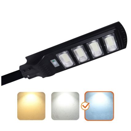 Lampione solare stradale dimmerabile a LED con sensore URBI LED/11W/3,2V 6500K 15000 mAh IP54 + telecomando