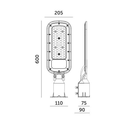 Lampione stradale a LED BRELUXO LED/200W/230V 4000K IP65