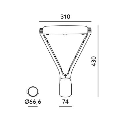 Lampione stradale a LED NEXPARK LED/30/40/60W/230V 3000/4000/6500K IP66