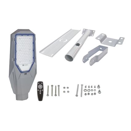 Lampione stradale LED dimmerabile con sensore crepuscolare e pannello solare LED/200W/20000 mAh 6500K IP65 grigio
