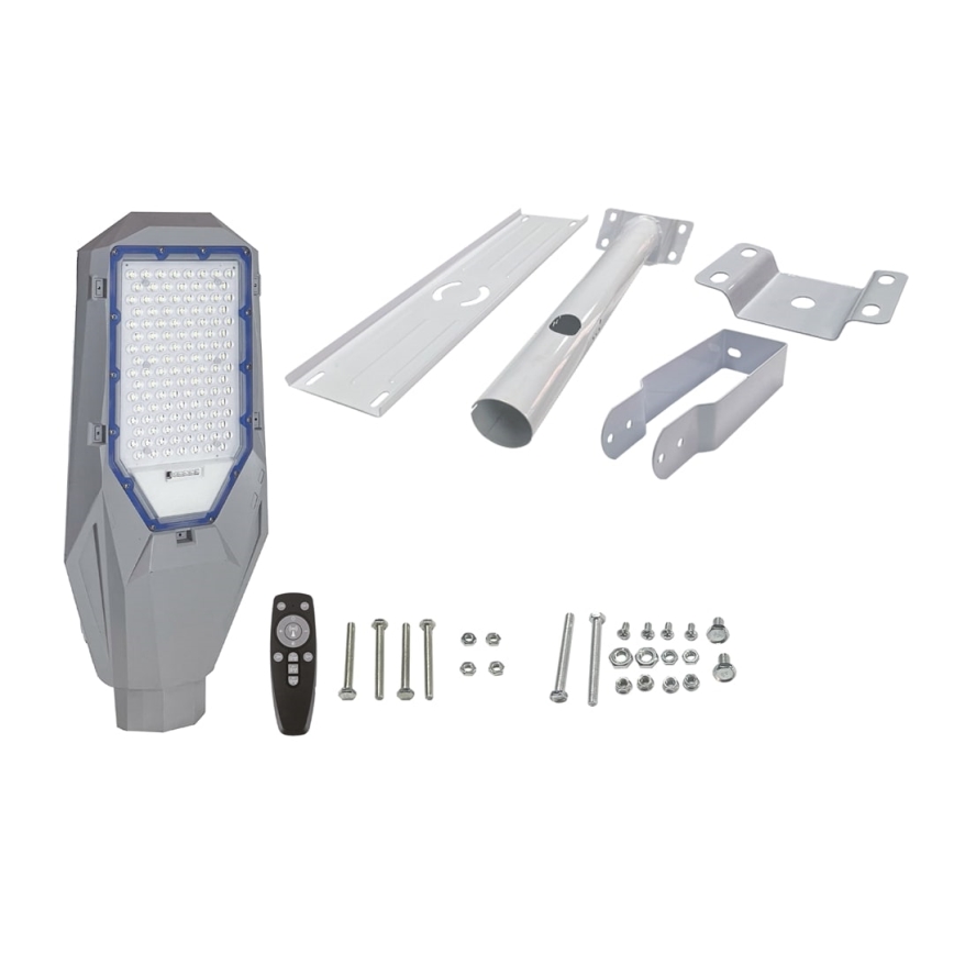 Lampione stradale LED dimmerabile con sensore crepuscolare e pannello solare LED/200W/20000 mAh 6500K IP65 grigio